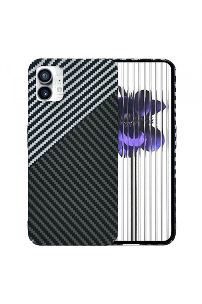 NOTHING Husa pentru Phone (1), Techsuit, Carbonite FiberShell, Neagra Gri