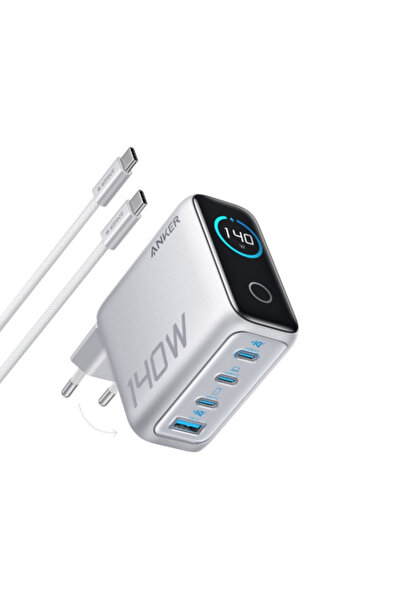 Anker Incarcator Retea Cu Cablu USB-C Zolo, 140W, 5A, 1 x USB-A - 3 x USB-C, ...
