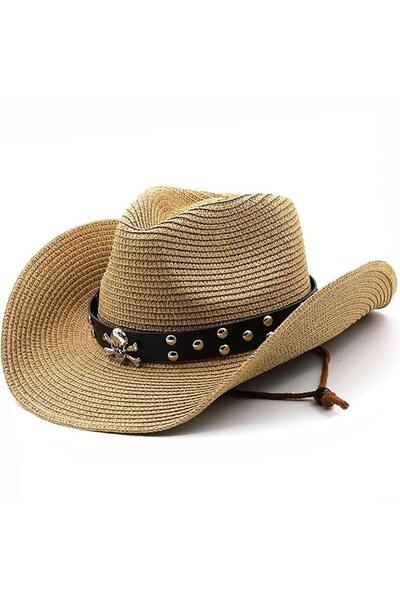 Pursehuit Pălărie de damă, bej, de vară, stil cowboy, Molly