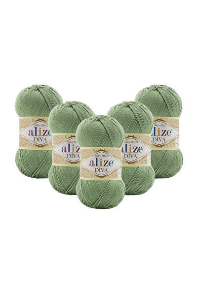 Alize Diva Hand Knitting Yarn 100 Gr. Pack of 5 (100Gr X 5 Pieces)