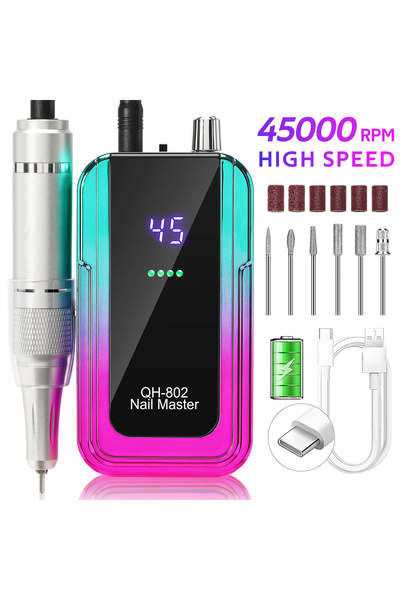 Choice1 Green Professional 45000RPM Electric Portable Nail Drill Machine Rech...