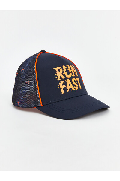 LC Waikiki Trendlucky Boys' Cap with Lettering Printed on the Brim and Mesh D...