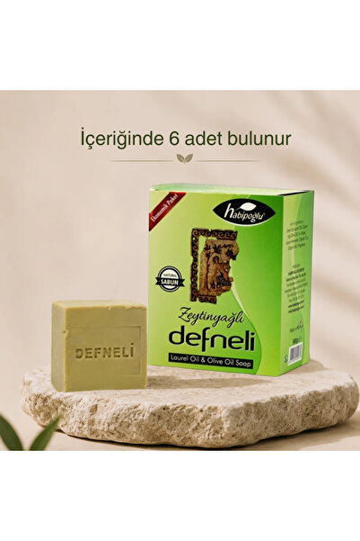 Habipoğlu Defneli Zeytinyağlı Ekonomik Paket 6lı Sabun