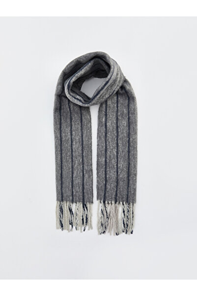 LC Waikiki Nevavm Farkıyla Lcw Accessories Gray Knitwear Striped Women's Scarf