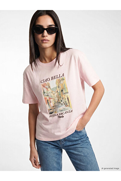 LC Waikiki Original Italy Printed 100% Cotton Women's T-Shirt