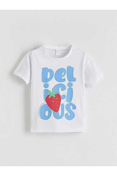 LC Waikiki Trendlucky Girl's T-Shirt with a Printed Difference