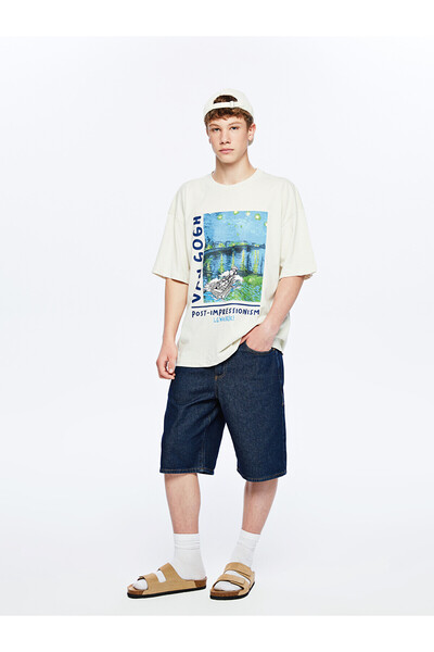 LC Waikiki Trendlucky Young Men's Jean Shorts with Difference