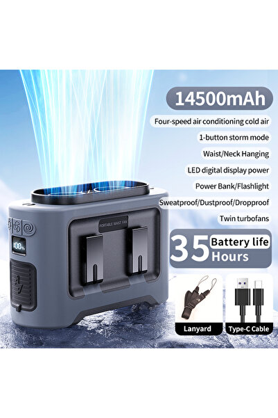 Choice 14500mAh Grey Socoolfan 14500mAh Outdoor Fan Portable Waist Hanging Ne...