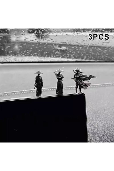 choice2 3Pcs Mini Chinese Swordsman Figure Exquisite Ancient Car Statue Ornam...