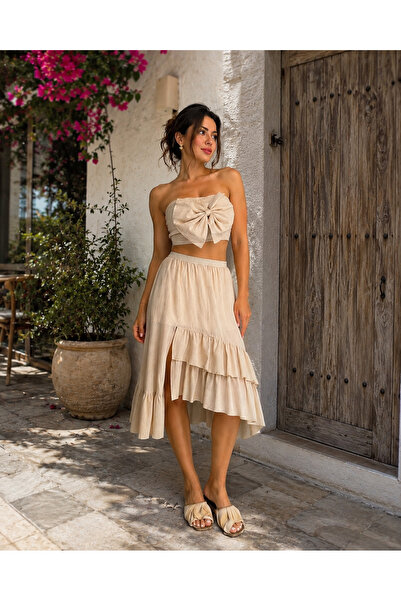 Butik Crop etek takım