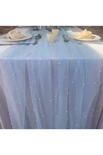 Choice5 Blue 80x200cm 80x200cm Pearl Gauze Decorative Table Flag Beaded Net G...