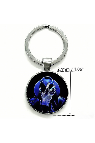 Choice3 No. 3 1pc Jackson MJ "The Legend" Keychain - MJ Fan Glass Dome Metal ...