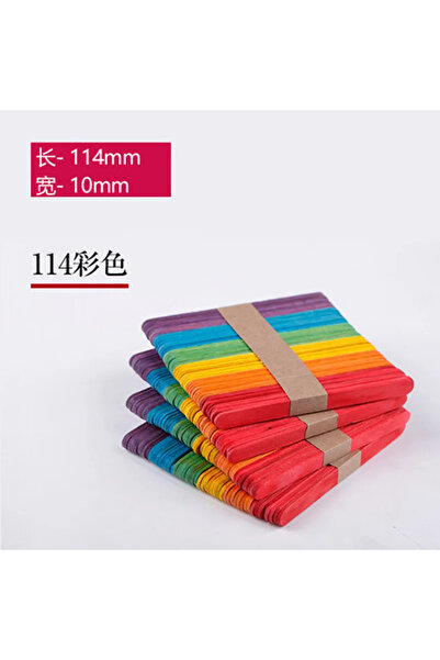 Choice1 114 × 10 متر، 50 قطعة/مجموعة، أعواد خشبية ملونة، أعواد آيس كريم من ال...