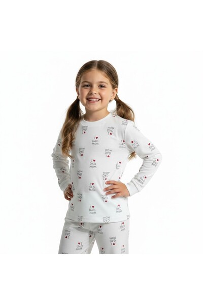 MİLAYS LİFE HOME COLLECTİON طقم بيجامة ملونة للأطفال البنات مصنوعة من القطن ب...