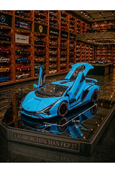 OYUNCAKSAHİLİ Lamborghını Sian Tarz Diecast Model Çekbırak Metal Araba Kapı B...