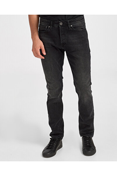Jack & Jones جاك آند جونز 12120370 TIM قصة ضيقة للرجال دينم أزرق أسود