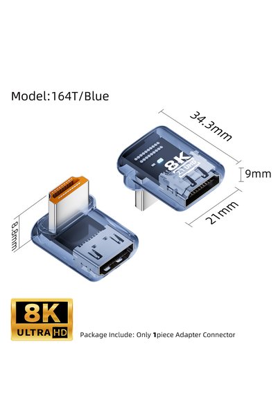 Choice 164T-Blue 90 270 360 Degree HDMI-compatible 2.1 Adapter 8K@60Hz Male t...