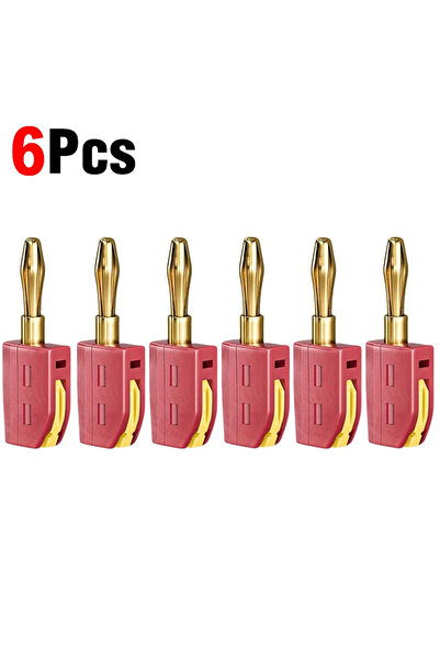 Choice6 6pcs red 1-6PCS Portable 32A 4mm Banana Plug Solderless Quick Connect...
