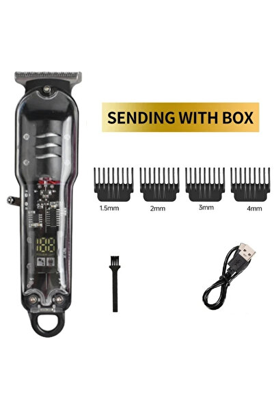 Choice1 black Transparent Body Electric Hair Trimmer USB Rechargeable Profess...