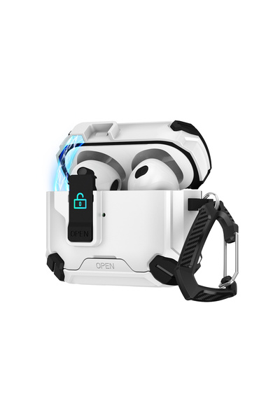 Choice5 حافظة محمولة مقاومة للصدمات باللون الأبيض لـ AirPods Pro 2، غطاء حماي...