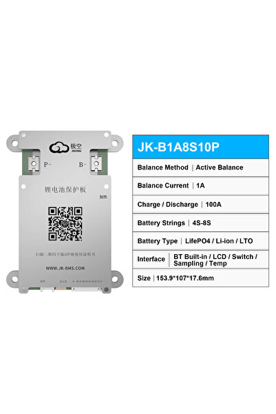 Choice JK-B1A8S10P JK SMART ACTIVE BMS B1A8S10P 4S 5S 6S 7S 8S Smart Bms 100A...