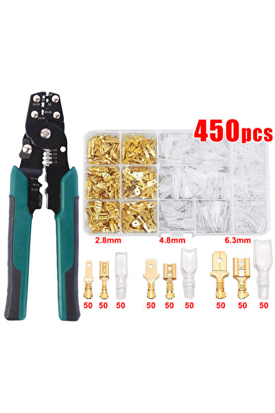 Choice5 450pcs with Tool Wire Crimp Terminals Set 2.8/4.8/6.3mm Copper Male F...