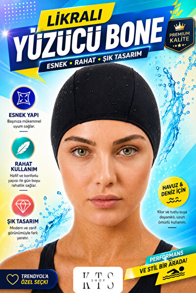 Artı Likralı Yüzücü Bonesi – Deniz & Havuz İçin Esnek, Rahat, Hızlı Kuruyan S...