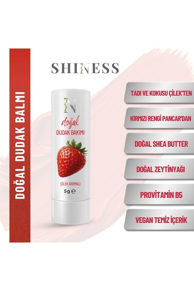 SHINESS Natural Strawberry Flavored Colorful Vegan Lip Balm