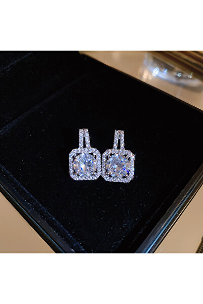 Choice Inlaid Rhinestone Zircon Square Earrings for Women Fashion Design Eleg...