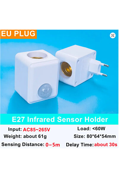 Choice EU-Motion Sensor E27 PIR Motion Sensor Led Switch Lamp Base EU/US AC85...