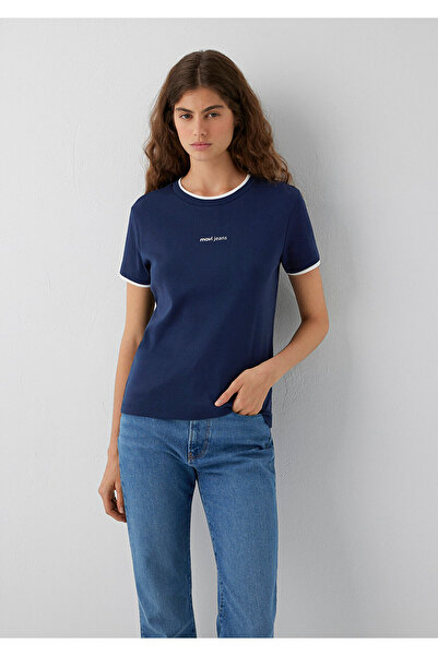 Mavi Logo Baskılı Lacivert Tişört Slim Fit / Dar Kesim 1614200-70488