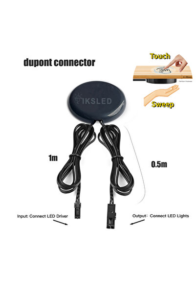 Choice4 مفتاح لمس لوحة خشبية 12 فولت أسود DC12V-24V بمستشعر دوبونت للتحكم بال...