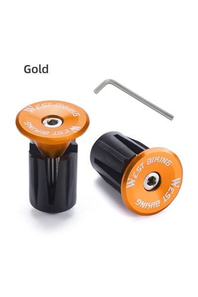 Choice Gold WEST BIKING Colorful Handlebar End Plugs With Tools Alunimum Allo...