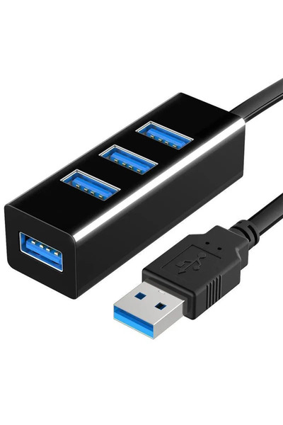 Choice1 Black 30 cm USB 3.0 4 Port Hub Splitter High Speed 120cm Cable Multi ...