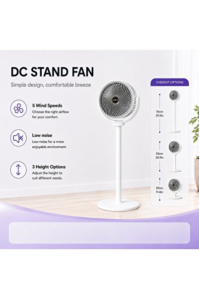 Choice 108-baise Modern 2-in-1 Floor Desk Air Circulator Fan 5 Speeds Powerfu...