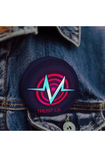 Choice z3 25x25mm Hazbin Vox H-HotelS Trust Us Badge Pins For Friend, Backpac...