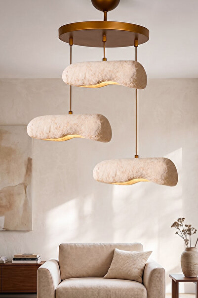 Hmydesign Sedra Handmade 3'lü Karbon Beton Avize