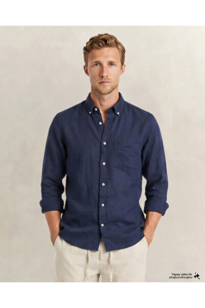 Gant Erkek Lacivert Regular Fit Gömlek