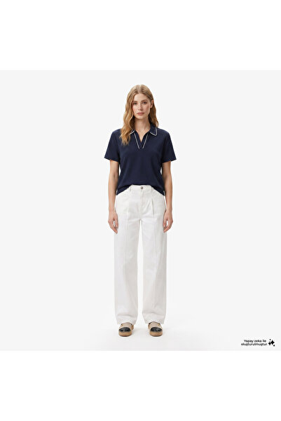 Nautica Kadın Beyaz Slim Fit İspanyol Paça Denim Pantolon