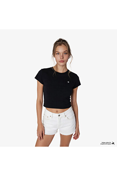 Converse Slim Fit Kadın Siyah T-Shirt