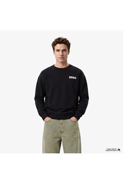 Hugo Boss هوجو نيروكروو سويت شيرت أسود للرجال