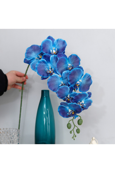 Choice7 Blue 98cm 3D New Artificial Phalaenopsis Flower Branches Real Touch F...
