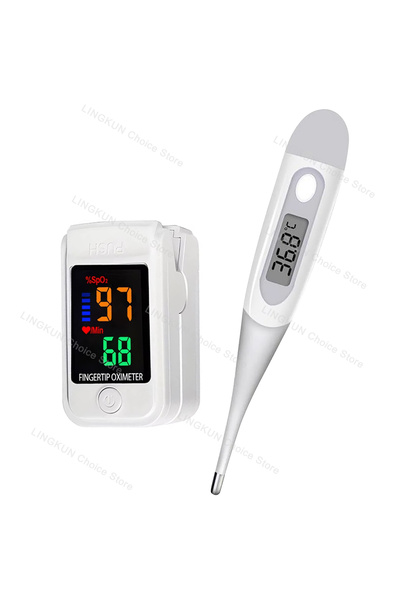 Choice8 White 3 Pulse Oximeter Finger Clip Pulse Thermometer Electronic Soft ...