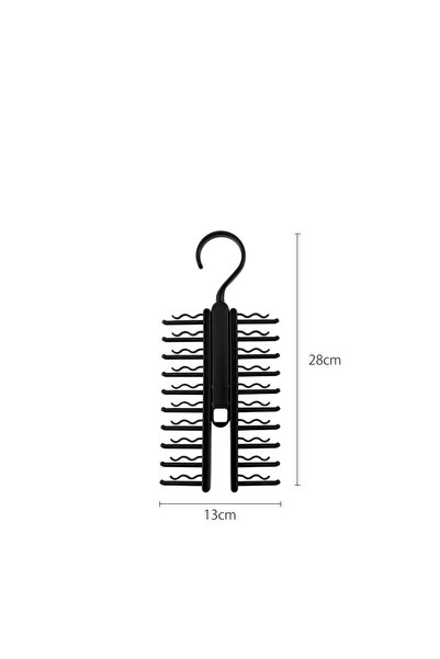 Choice Blcak Adjustable Tie Storage Rack 360 Degree Rotating Household Tie Sh...