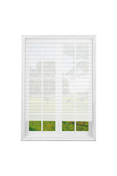 Choice20 60X150cm 2PC White 1/2 Pack Pleated Window Blinds Temporary Blackout...