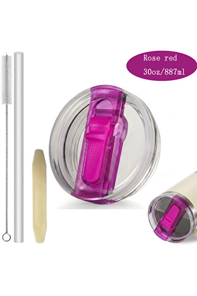 Choice5 Rose red 30oz Flip Straw Lid for Stanley 2.0 Tumbler Leak Proof Lid R...