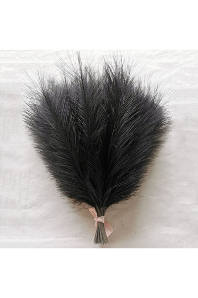 Choice4 10pcs black 10-100Pcs Artificial Pampas Grass Fluffy Reed Bouquet Boh...