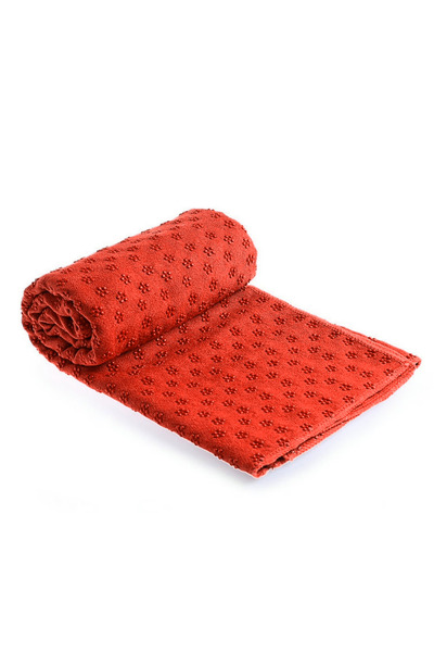 Yogatime Yoga Mat Towel – Dark Orange - Microfiber and Non-Slip Abs Base