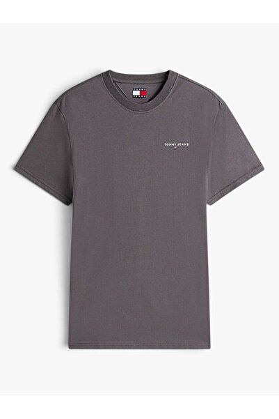 Tommy Hilfiger TJM Dar Kesim Göğüs Logolu Erkek Gri T-shirt DM0DM21780PT2
