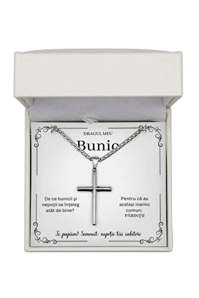 The Jewel Heart Colier Pandantiv Cruce Bunic - Pandantiv Cruce și Mesaj Inclu...